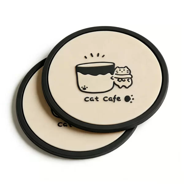 Bulk Custom Stylish Cute Cat Silicone Coaster High Quality for Coffee Bar