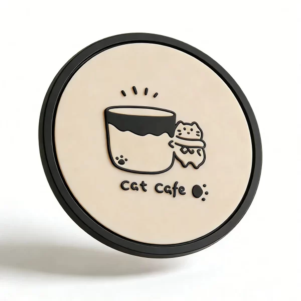 Bulk Custom Stylish Cute Cat Silicone Coaster High Quality for Coffee Bar