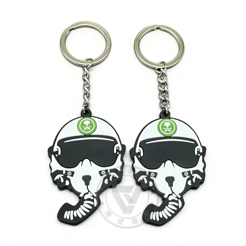 Custom Eco-Friendly PVC Skull Biker Keychain for Keys & Accessorie