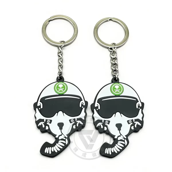 Custom Eco-Friendly PVC Skull Biker Keychain for Keys & Accessorie