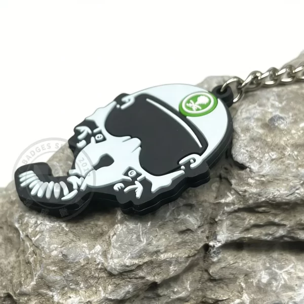 Custom Eco-Friendly PVC Skull Biker Keychain for Keys & Accessorie