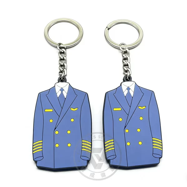 OEM Pilot Jacket Keychain Personalized Eco-Friendly Silicone