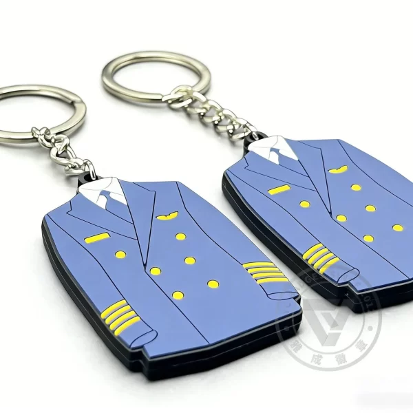 OEM Pilot Jacket Keychain Personalized Eco-Friendly Silicone