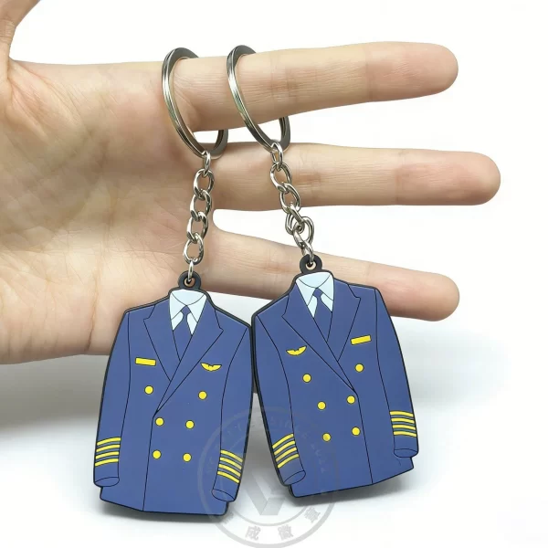 OEM Pilot Jacket Keychain Personalized Eco-Friendly Silicone