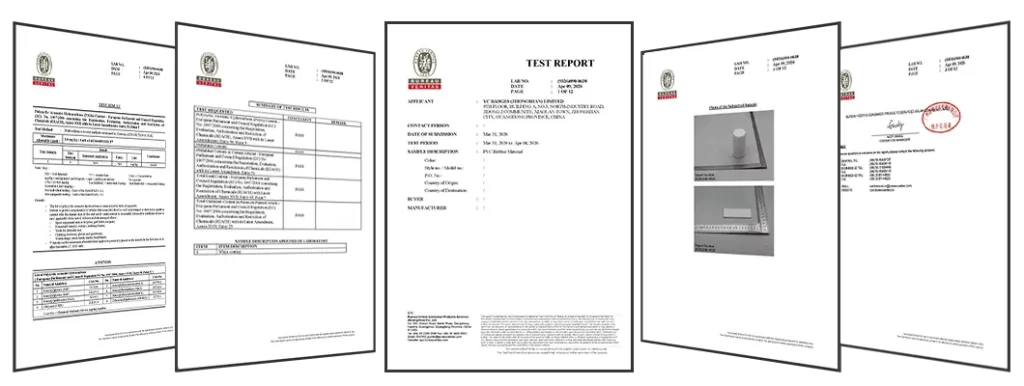 CERTIFICATE - Pvc Material Certificate Report