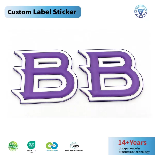 Custom 3D PVC Rubber Decals with Own Logo for Baseball Football Helmet