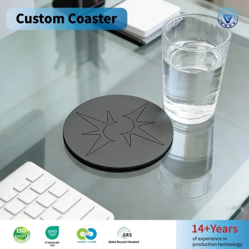 Custom Logo PVC Rubber Mat Eco-Friendly Soft Rubber Cup Coasters for Promotion