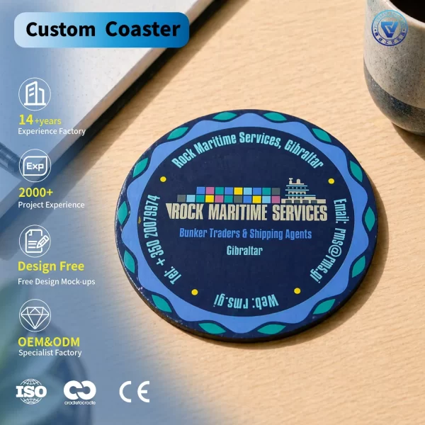 Custom Logo Durable Soft PVC Rubber Silicone Coaster Mats for Promotional Gifts
