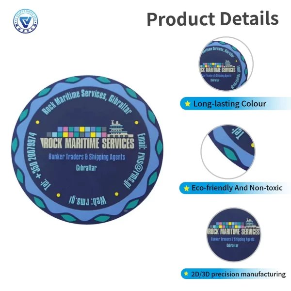Custom Logo Durable Soft PVC Rubber Silicone Coaster Mats for Promotional Gifts