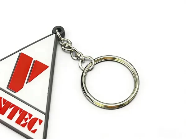 Custom PVC Triangle Keychain Qr Code OEM Logo Eco-Friendly Durable Waterproof Keyring