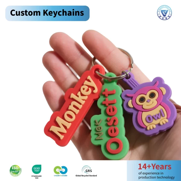 Cute Alphabet Letter Logo Keychains Custom 2D Soft PVC Keyring for Gifts Cute Alphabet Letter Logo Keychains Custom 2D Soft PVC Keyring for Gifts