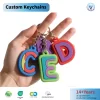 Cute Alphabet Letter Logo Keychains Custom 2D Soft PVC Keyring for Gifts Cute Alphabet Letter Logo Keychains Custom 2D Soft PVC Keyring for Gifts
