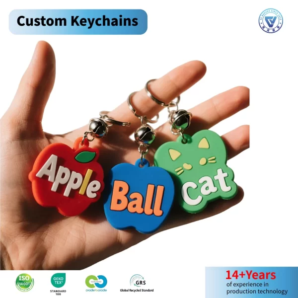 Cute Alphabet Letter Logo Keychains Custom 2D Soft PVC Keyring for Gifts Cute Alphabet Letter Logo Keychains Custom 2D Soft PVC Keyring for Gifts