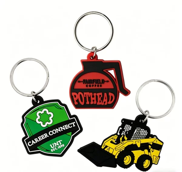 PK042-10003 OEM Custom PVC Rubber Keychains Logo 2D 3D Silicone Key Chain Ring Gifts for Stylish Decoration