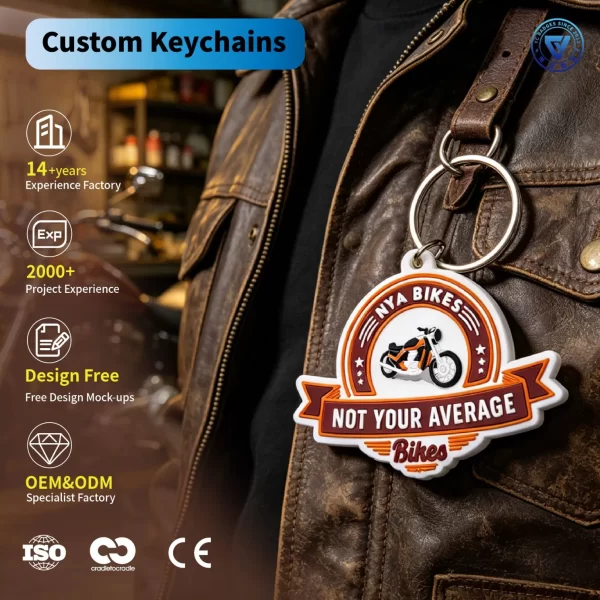 PK042-10005 OEM Custom PVC Rubber Keychains Logo 2D 3D Silicone Key Chain Ring Gifts for Stylish Decoration