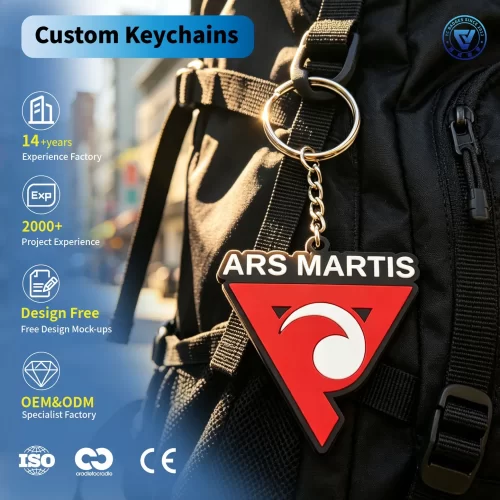 Custom PVC Keychains 3D Soft Rubber Keyring with Logo with Logo for Outdoor Hiking Promotional Gift