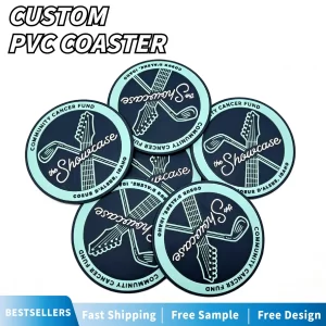 New Design Durable Eco-Friendly PVC Coasters Custom Plastic Crafts Rubber Coaster with Logo for Promotion