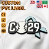 3D PVC Patches Custom Logo Iron on Customize Soft Rubber Label Patch for Baseball Clothes