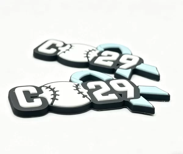 3D PVC Patches Custom Logo Iron on Customize Soft Rubber Label Patch for Baseball Clothes