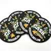 Manufacturer custom eco-friendly rubber bowling shammy 2d raised embossed bowling shammy pad pvc for bowling pro shop