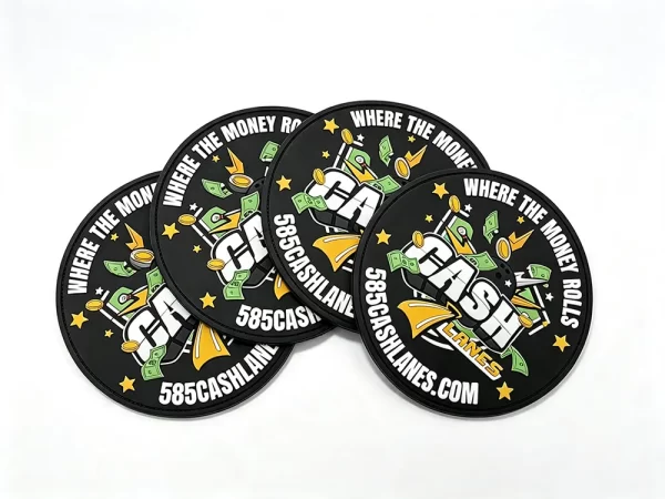 Manufacturer custom eco-friendly rubber bowling shammy 2d raised embossed bowling shammy pad pvc for bowling pro shop