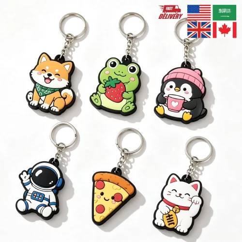 Custom-3D-PVC-Key-Chain-2D-Key-Ring-Rubber-Keychain-with-Logo PK081 -1 PVC Keychain