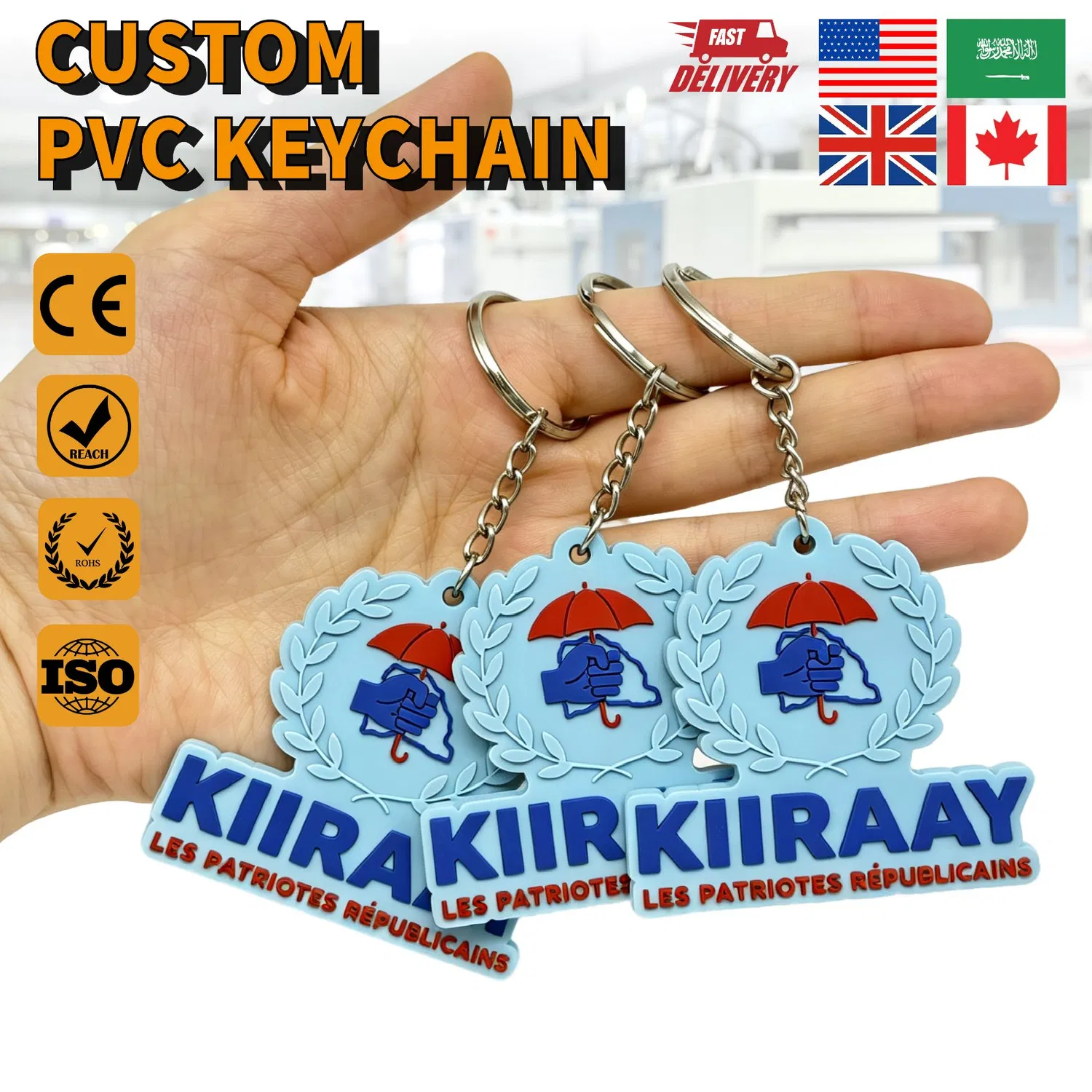 Custom High Quality PVC Keychain Personalized Soft Rubber Keychain