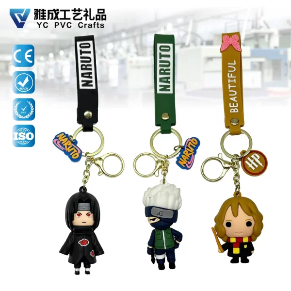 Custom-Logo-Plastic-3D-Keychain-Silicone-Backpack-PVC-Keychains-Cartoon-Rubber 3PK006 -3 PVC 3D Keychain