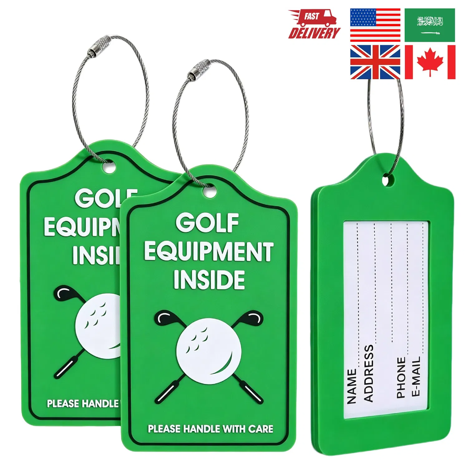Custom PVC Golf Bag Tag 3D Travel Luggage Tag Rubber Bag Tags