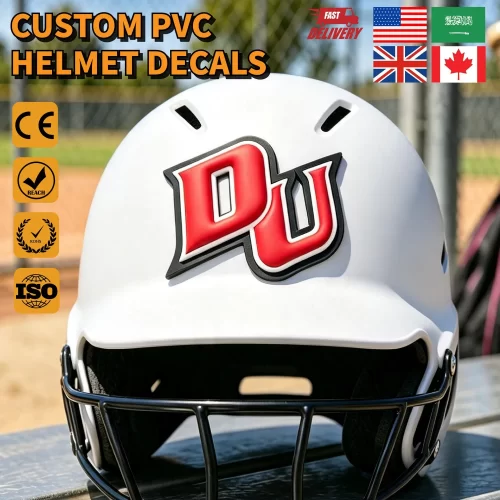 Custom Rubber 3D Helmet Decals Baseball Logo Label 2D Football Helmets Iron on Patches