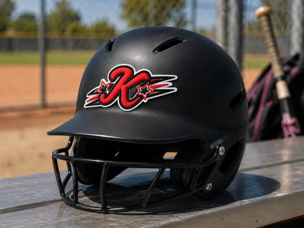 Custom Rubber 3D Helmet Decals Baseball Logo Label 2D Football Helmets Iron on Patches