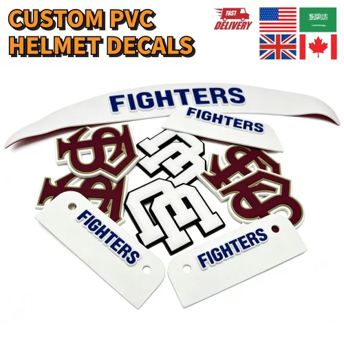 Custom-Rubber-High-Adhesive-3D-Helmet-Patches-3D-UV-Dtf-Raised-Decal PVC Helmets Decals Sticker Label