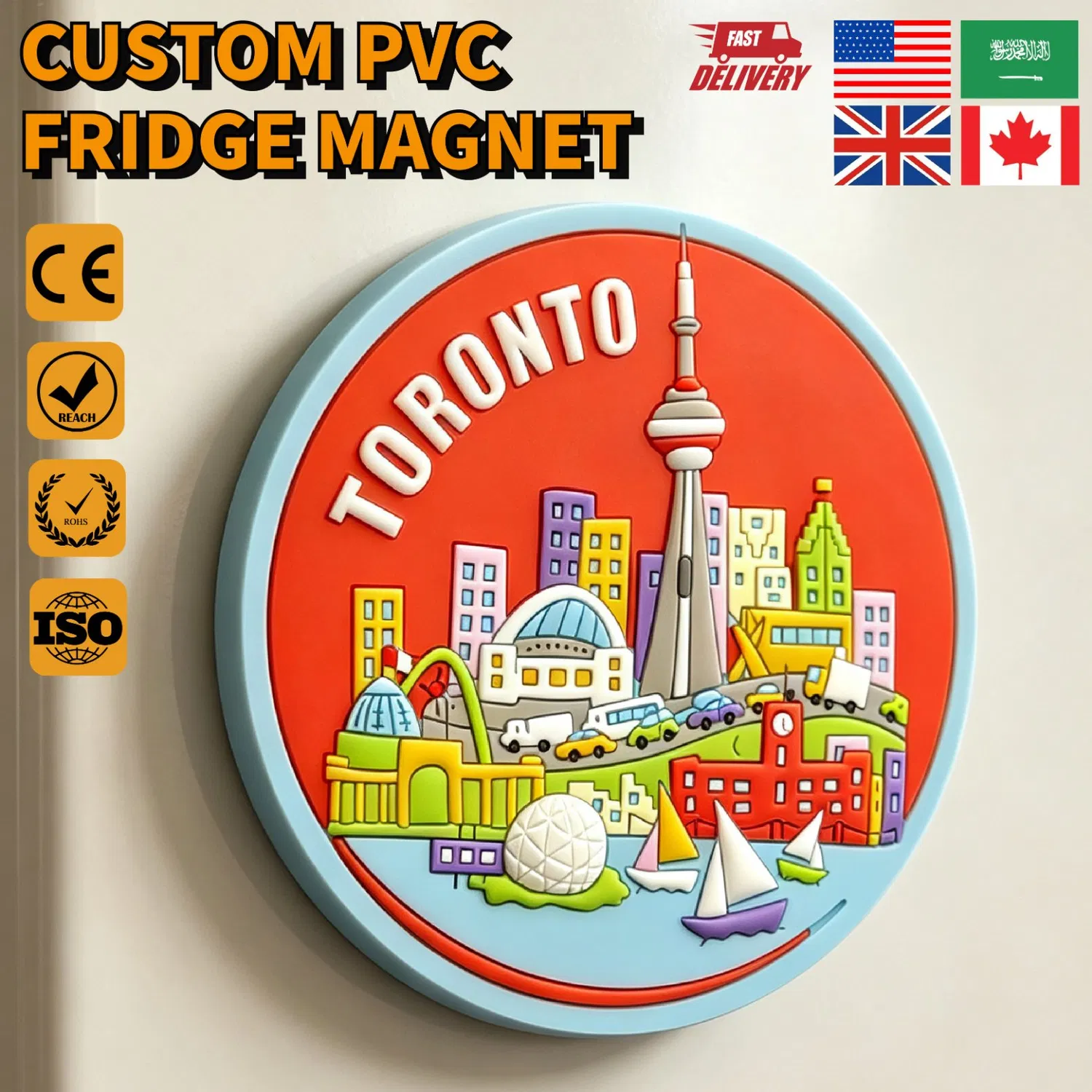 Factory-Custom-3D-Rubber-Fridge-Magnet-2D-Silicone-Fridge-Magnet FM054 -1 PVC Fridge Magnet