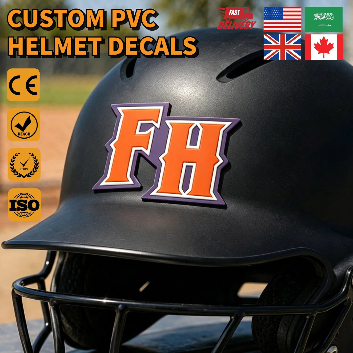PVC Helmets Decals Sticker Label