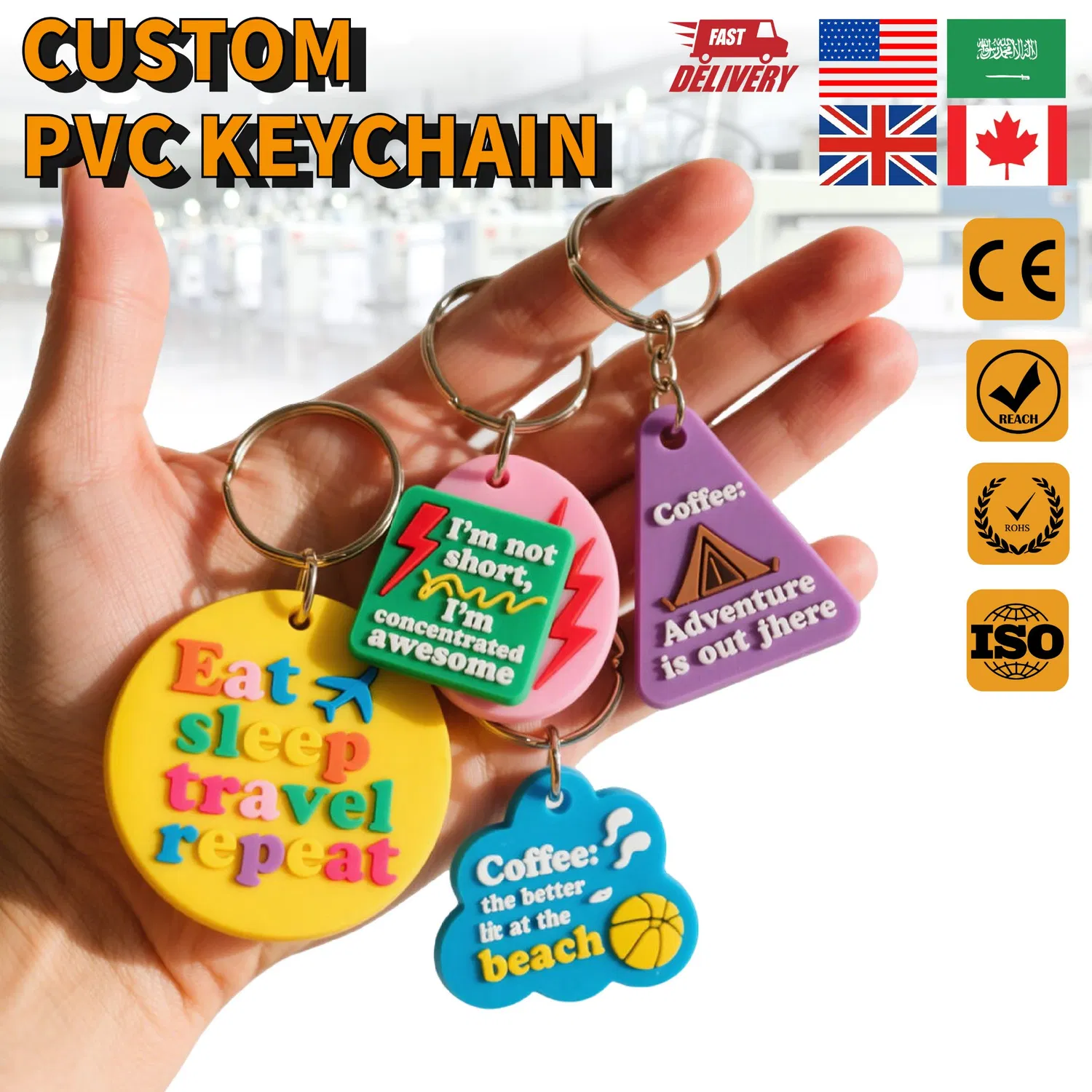 Factory Price Custom PVC Keychain Design Logo Soft Rubber Keychains