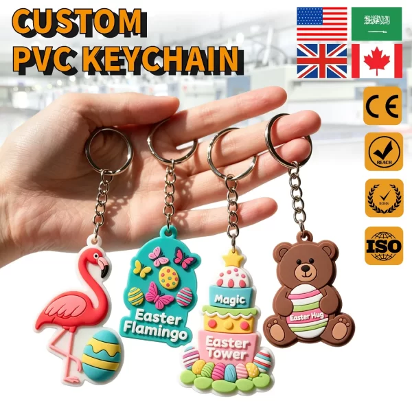 Factory Price Custom PVC Keychain Design Logo Soft Rubber Keychains