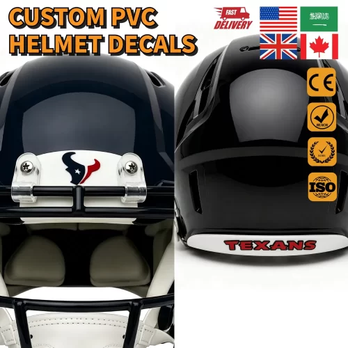 Professional-Custom-Soft-PVC-American-Football-Helmet-Decal-Sticker-Rubber-Logo-for-Hats HDSL041 -01 PVC Helmets Decals Sticker Label