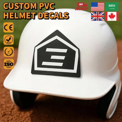 Professional-Factory-Custom-Rubber-3D-UV-Dtf-Raised-Decal-PVC-Baseball-Helmet-Decals HDSL042 -01 PVC Helmets Decals Sticker Label