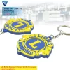 Custom Key Chain PVC 3D Embossed Logo UV Printing Backing Rubber Keychain