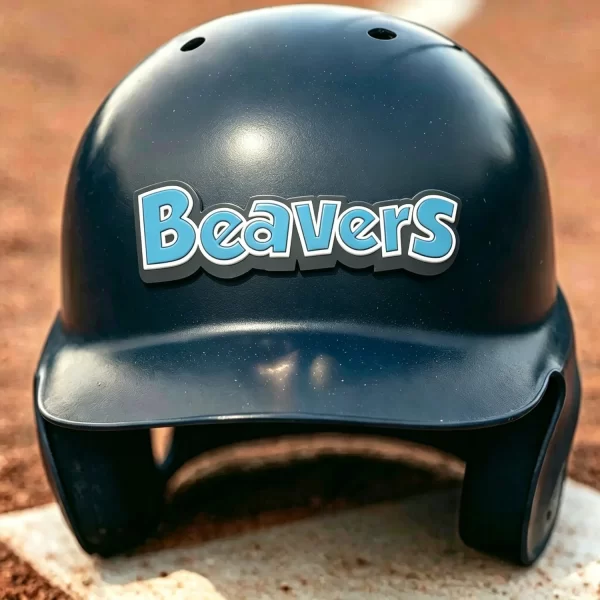 Custom PVC Decal Baseball Helmet 3D Embossed Rubber Helmet Bumper Stickers