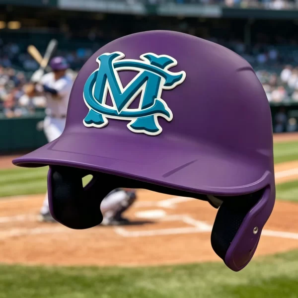 Custom PVC Decal Baseball Helmet 3D Embossed Rubber Helmet Bumper Stickers