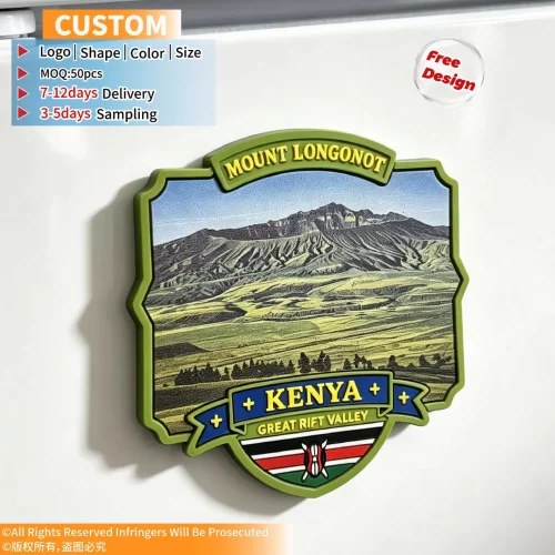 Custom Rubber Magnet 3D Souvenir 2D Embossed Logo UV Printing Fridge Magnet