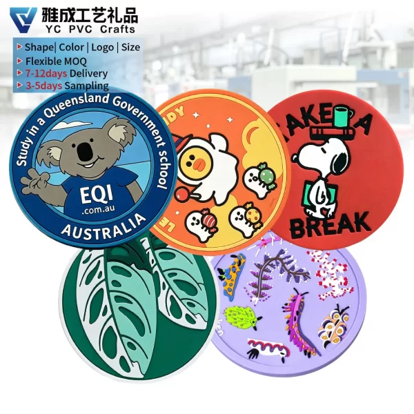 Custom-Soft-Rubber-Bar-Mat-Embossed-PVC-Cute-Coffee-Coaster-for-Drinks PC042 -3 Custom Soft Rubber Bar Mat Embossed PVC Cute Coffee Coaster for Drinks