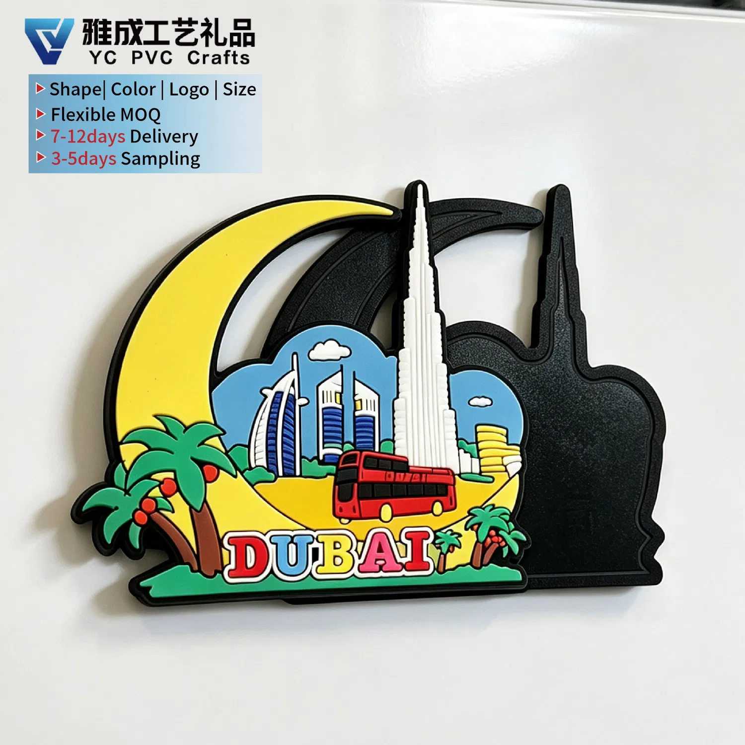Factory-Custom-Fridge-Door-Rubber-Magnet-3D-Dubai-City-Souvenir-Fridge-Magnet FM067 -3 Factory Custom Fridge Door Rubber Magnet 3D Dubai City Souvenir Fridge Magnet