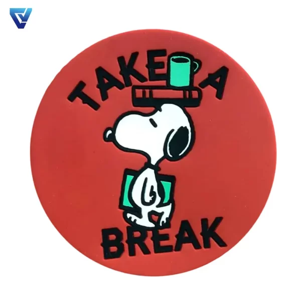 Factory-Custom-Rubber-Coasters-Logo-PVC-Silicone-Cup-Mat-Coaster-for-Drink PC043 -2 Manufacture 3D Custom PVC Coasters Embossed Logo Rubber Cup Mat for Drinks