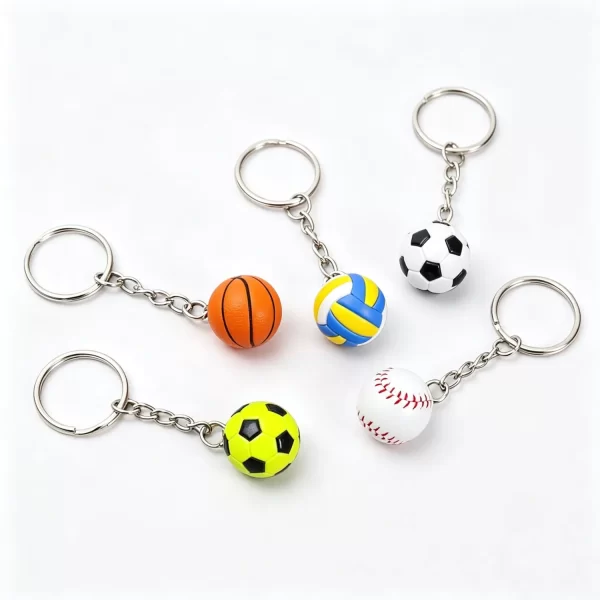 Factory-Custom-Rubber-Key-Chains-3D-Baseball-Volleyball-Football-Simulation-PVC-Keyrings 3PK011 -1 Factory Custom Rubber Key Chains 3D Baseball Volleyball Football Simulation PVC Keyrings