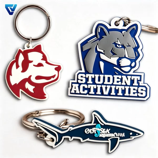 Factory Custom Rubber Keyrings Logo 3D Waterproof PVC Key Chains Low Minimum