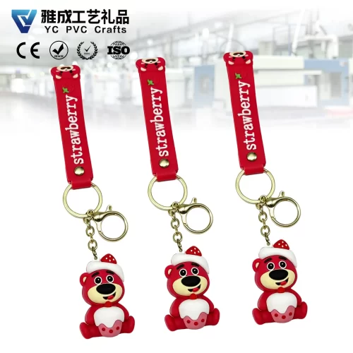 Manufacture-Custom-Cartoon-Silicone-Keychain-Keyring-Logo-3D-Silicone-Keychans 3PK008 -2 Manufacture Custom Cartoon Silicone Keychain Keyring Logo 3D Silicone Keychans