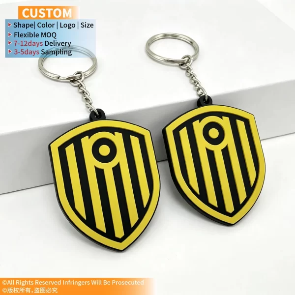 OEM Custom Rubber Key Chains 3D Embossed Logo PVC Keychain for Souvenir