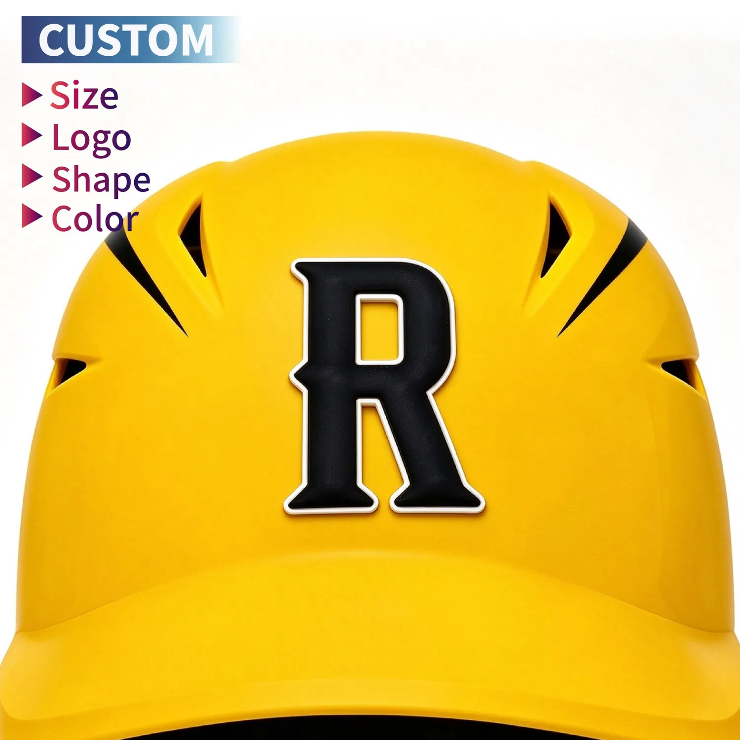 Custom 3D Batting Helmet Decals Letter PVC 3D Helmet Decal Rubber